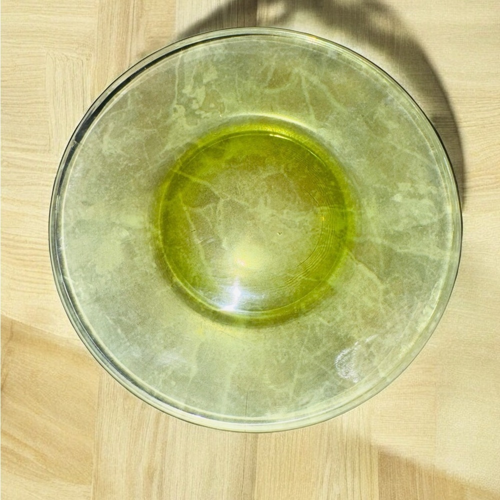 1 SAUCER CLEAR APPLE GREEN DEPRESSION GLASS VINTAGE
